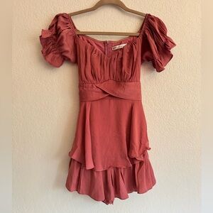 Pink Ruffled Off-Shoulder Romper